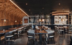 Luxury Modern Restaurant Bar Interior 739