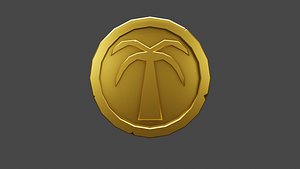 Single Sided Palm Tree Doubloon 3D