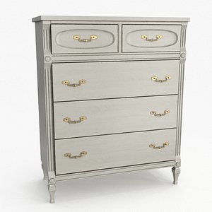 Vintage White Dresser 3D