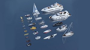 Yacht and Boat 3D Model Collection   Speedboats Sailboats