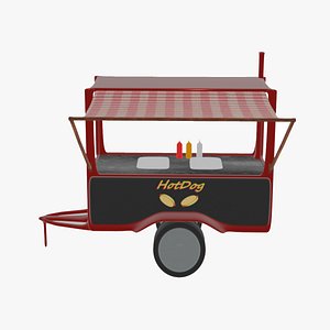 3D Hot Dog Cart model