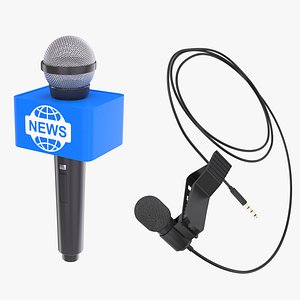 Reporter and Wired Lavalier Microphone 3D model