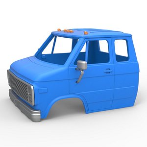 Diecast Shell of Vintage Transporter truck Version 2 Scale 1 to 25 3D model