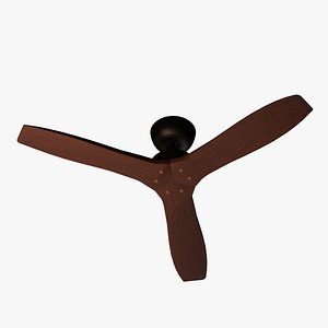 Wooden Ceiling Fan 3d Model Low Poly