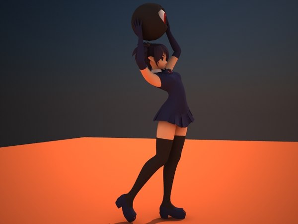 Anime Girl 3d Model