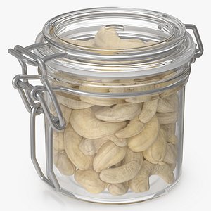 3D Cashews in a Glass Jar