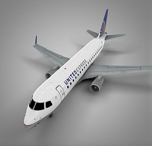 united express embraer175 l522 3D model