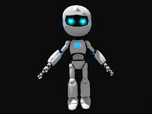 Cute Robot Rigged 1 Male 3D Model Low-poly Low-poly 3D model