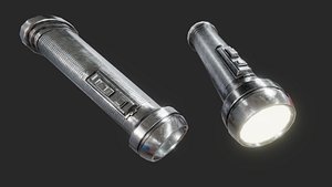 3D retro flashlight pbr model