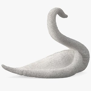 Towel Swan with Folded Wings White Fur for Maya