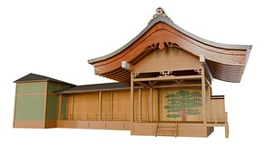 Japanese Noh Theater Stage 3D Model Traditional Noh Stage PBR Game Ready 3D model