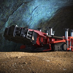 New Track Mounted Mobile Miner Red Rigged for Maya