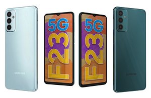 Samsung Galaxy F23 Aqua Blue And Forest Green Low Poly model