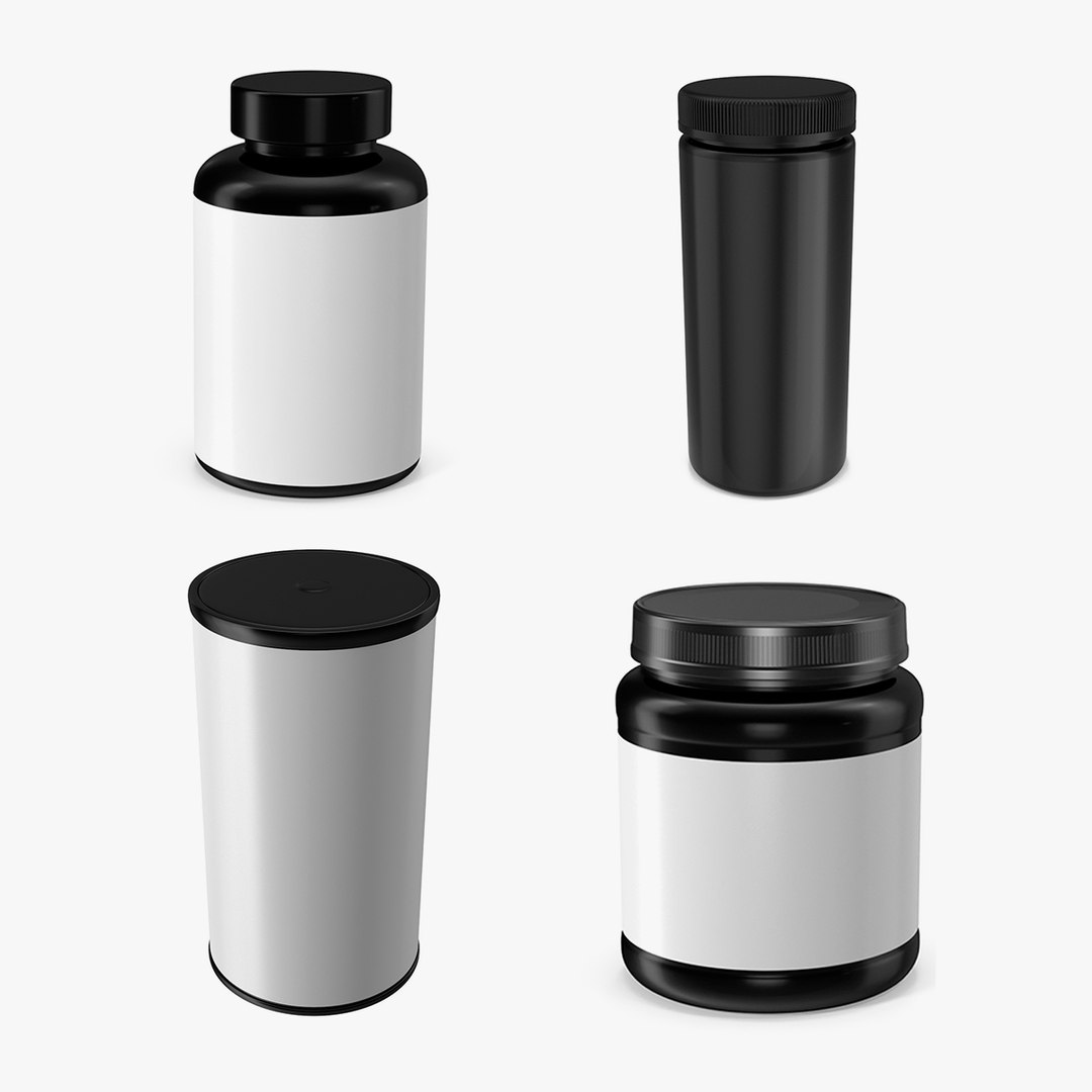 Empty Pill Bottles Collection 2 3D model preview