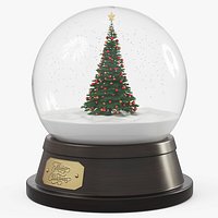 Winter Snow Globe with Festive Tree