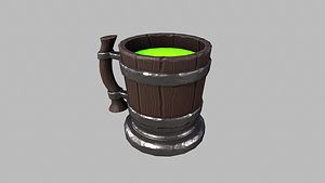 Stylized Mug GameReady Model 3D model