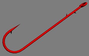 3d worm hook model