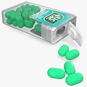 3D model spilled tic tac wintergreen