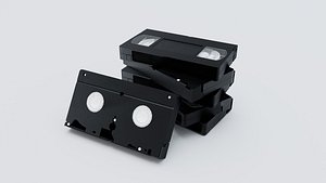 VHS Video Tapes Stacked - 3D Asset