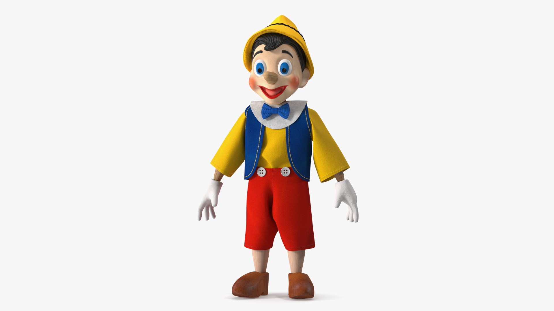 Pinocchio Wooden Doll Toy 3D model preview