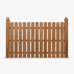 3d model realistic fence wood 04