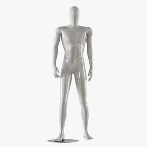 3D faceless male white mannequin