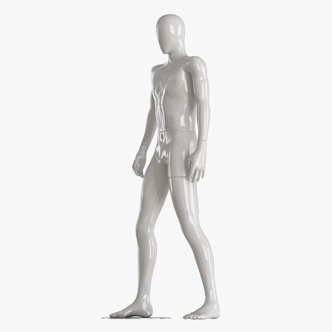 Faceless male mannequin white color