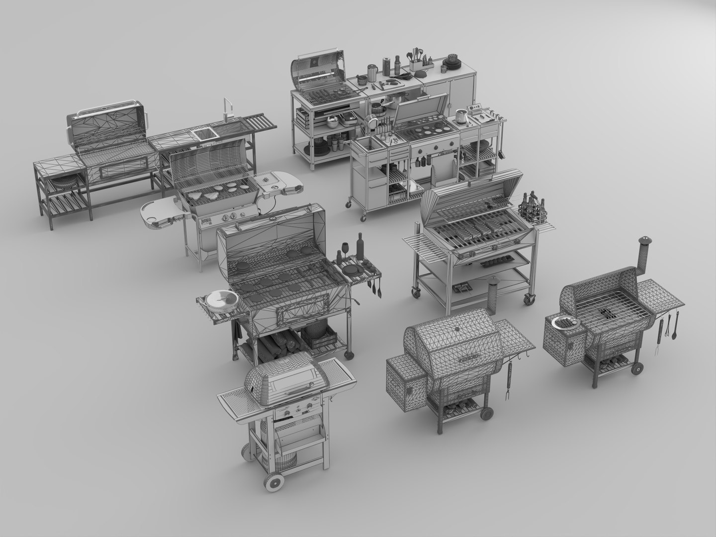 3D Outdoor Kitchen BBQ Station Set https://p.turbosquid.com/ts-thumb/uI/f0wBor/LQ/bbq9/png/1782997647/1920x1080/fit_q87/59520b0b046400f0cad1784b8ff0232fa691b641/bbq9.jpg