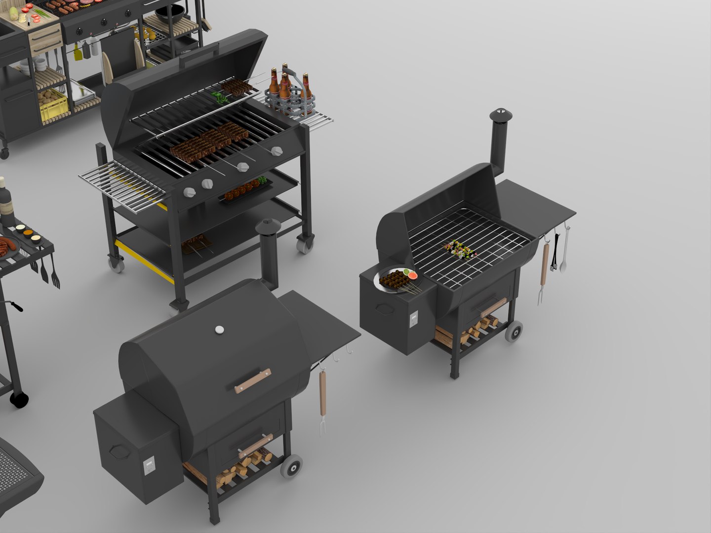 3D Outdoor Kitchen BBQ Station Set https://p.turbosquid.com/ts-thumb/uI/f0wBor/RJ/bbq5/png/1782997664/1920x1080/fit_q87/a5074c9f7e041d92bb6f5449f1e8d3e883d5dc01/bbq5.jpg
