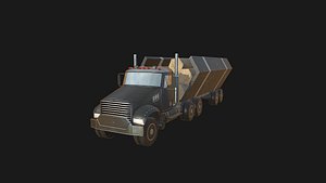 Sci-fi logging Truck with damaged version and LODs