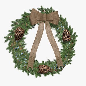 Christmas Wreath With Cones model