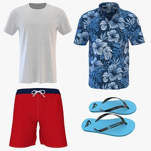 men beach clothing 2 model