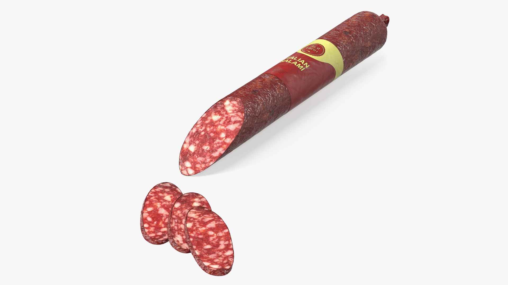 Sliced Salami Stick 3D model preview