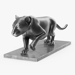 Metallic Panther Statue