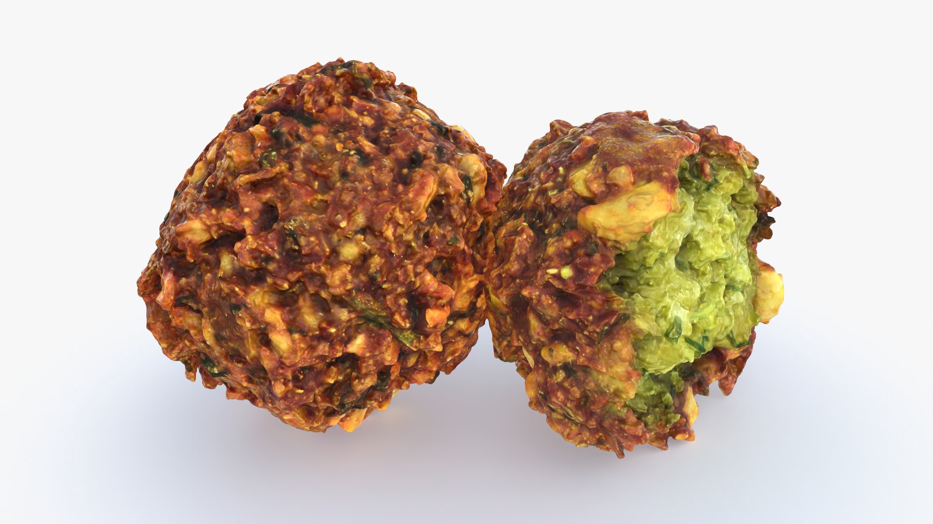 3D Falafel Ball with Half model https://p.turbosquid.com/ts-thumb/uJ/5pvP9j/nC/falafel02_0002/png/1751313043/1920x1080/fit_q87/ff3f3e5cc998445755193f7e45f951f0092a5954/falafel02_0002.jpg