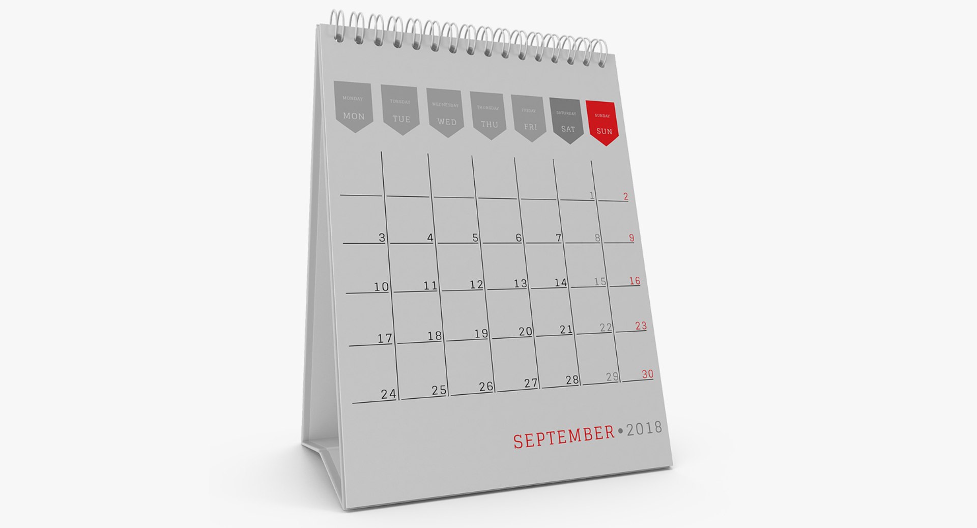 Desk Calendar 3D model preview