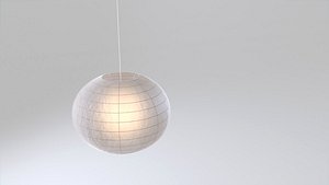 Japandi Washi Paper Pendant Lamp - 3D Model Blender FBX 3D model