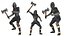 Modelo 3D de personagem realista Rigged Action Warrior Woman-Kene