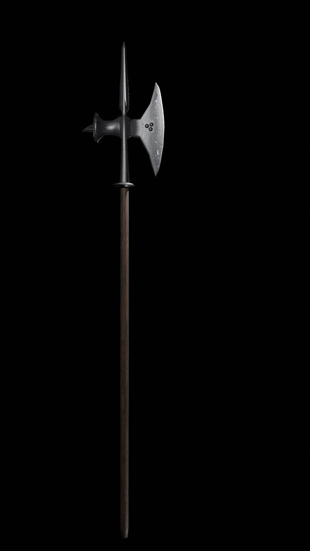 3D Poleaxe model https://p.turbosquid.com/ts-thumb/uJ/IE4kYN/3p/poleaxe1/png/1622850395/1920x1080/fit_q87/becb31de4295ca8b5ec6801afc812edda7f1f534/poleaxe1.jpg