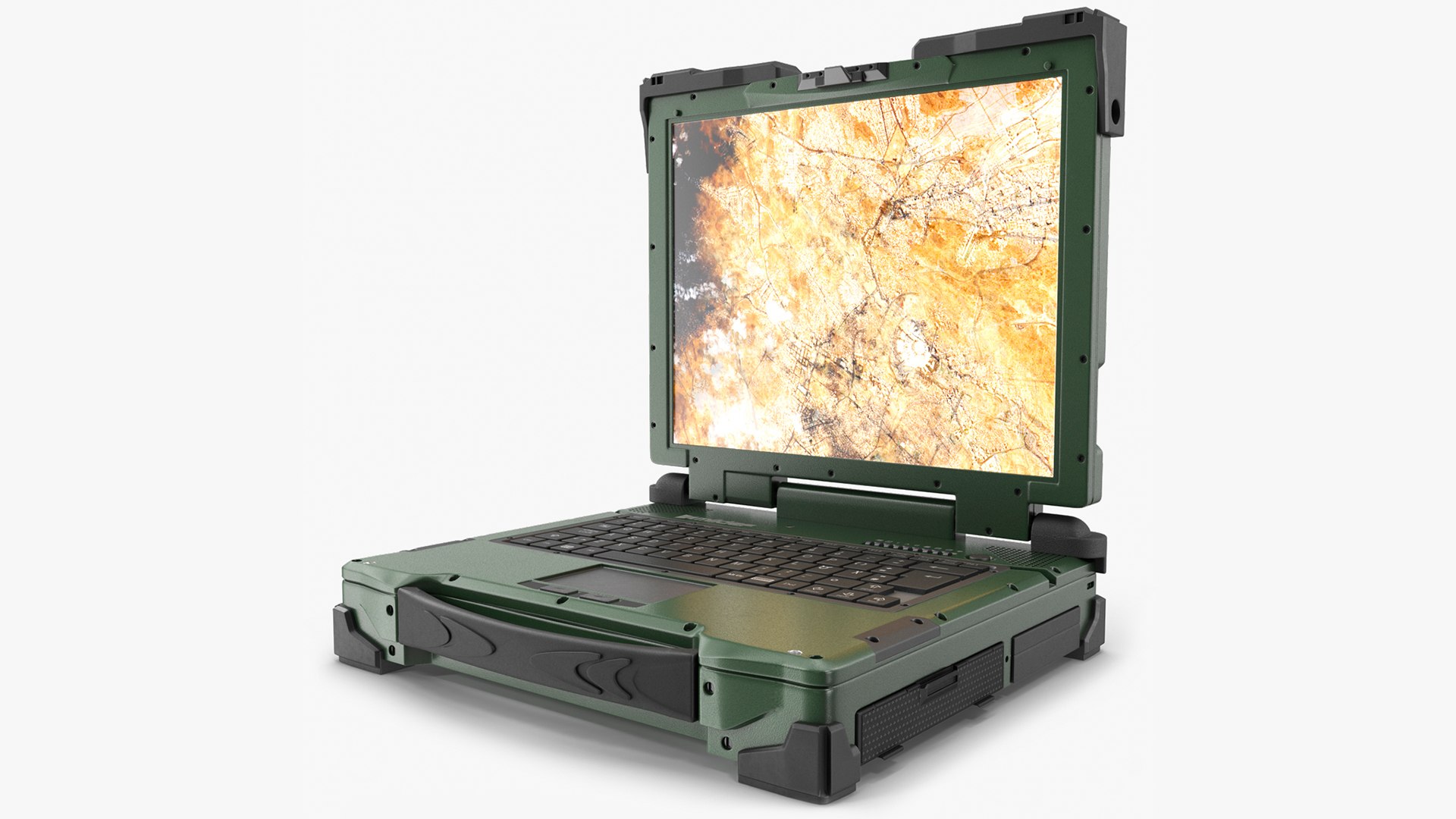 Rocky RK12 Army Laptop 3D model preview
