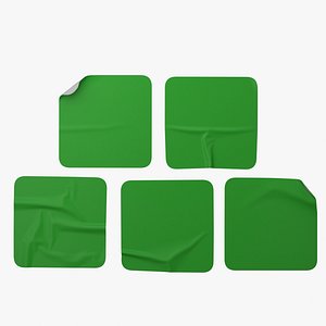 Square Sticker Mockup Set 3D model