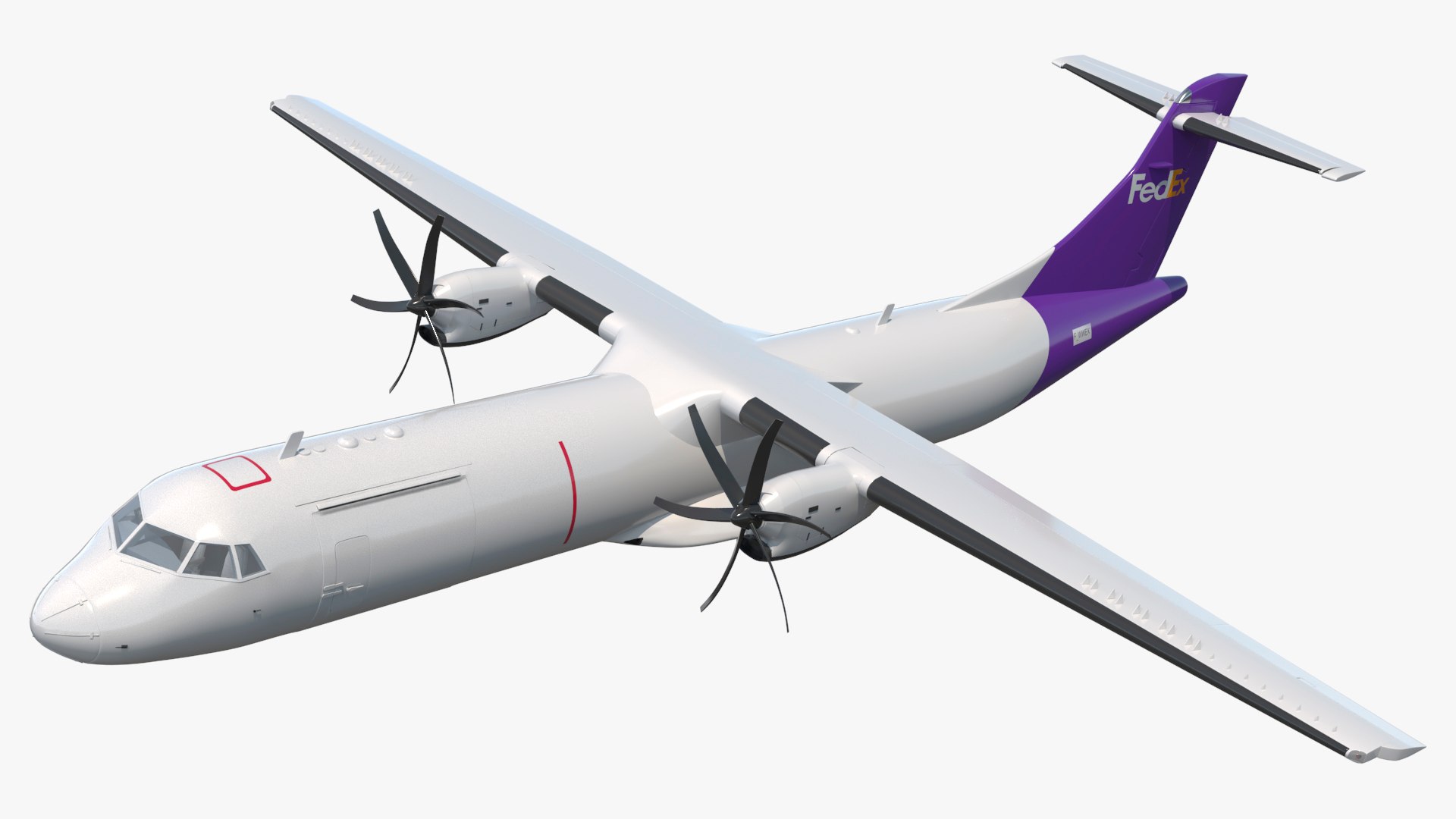 FedEx Air Logistics Aircraft ATR 72 Flying 3D model preview