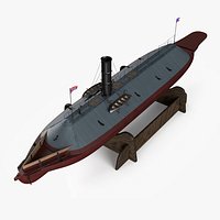 Confederate Navy Ship CSS Virginia on Stand