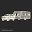 Modele Toyota 4Runner i Hobby Caravan Prestige 3D