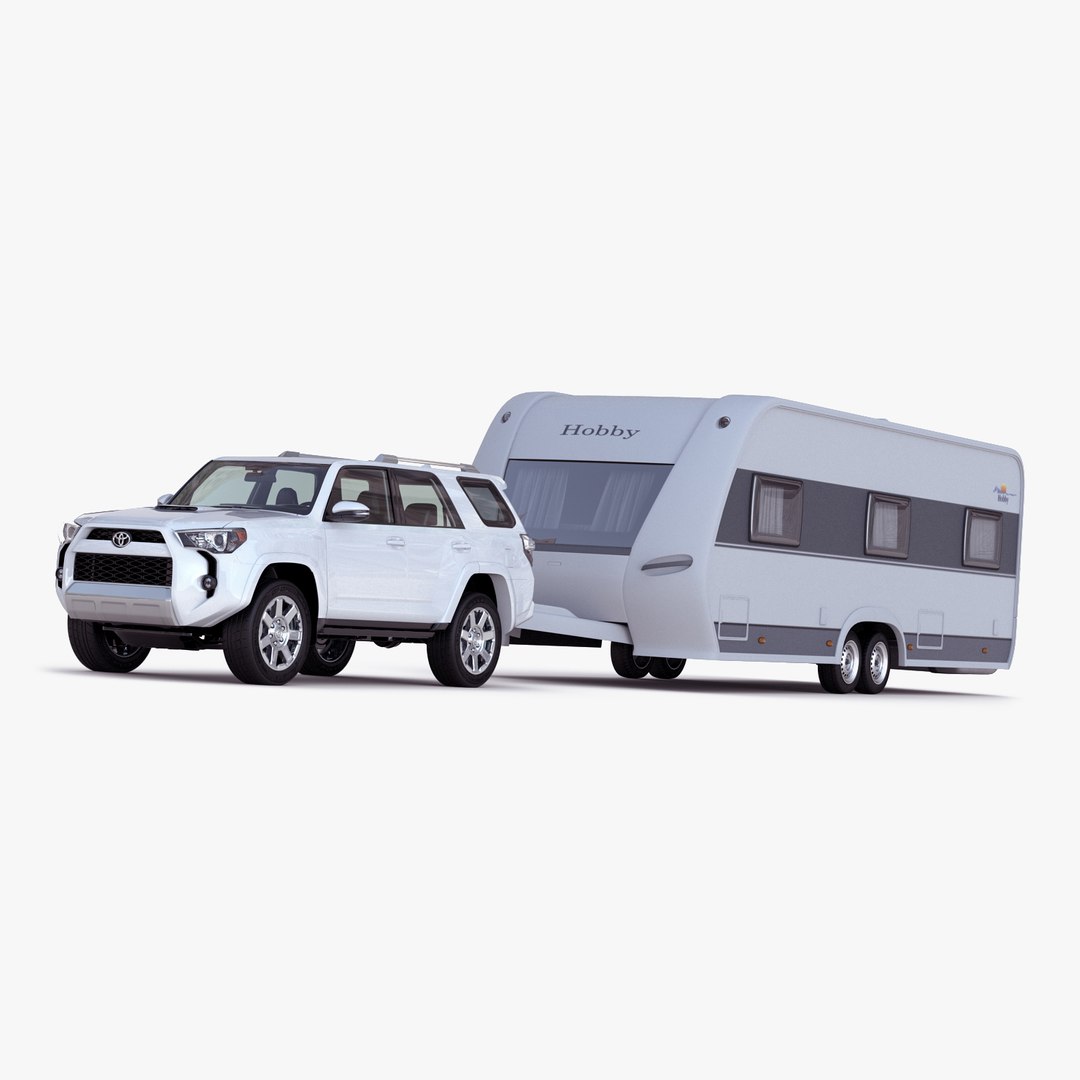Toyota 4Runner and Hobby Caravan Prestige 3D Models 3D model preview