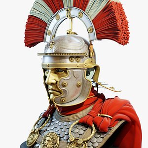 3D Ancient Roman Gaulish legionary centurion  bust statue