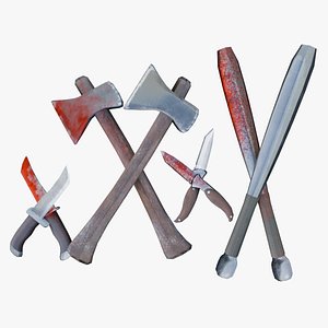Low poly closecombat weapon collection
