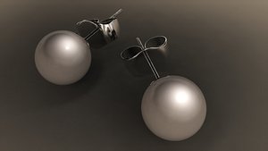 3d pearl stud earring