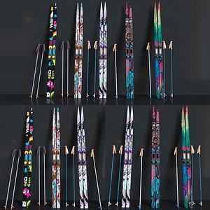 3d ski pole model