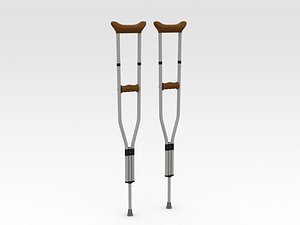 Aluminium Crutches 3D model